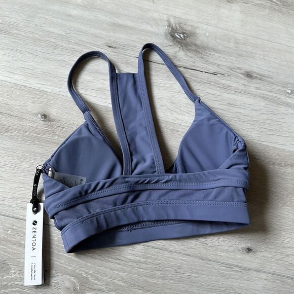 ZENTOA RACERBACK MESH DETAIL SWIM TOP XS PURPLE NWT - Picture 4 of 4